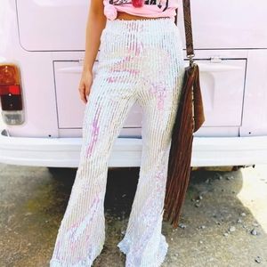 Southern Fried Chicks Sequin Flare Pants XXL NEVER WORN